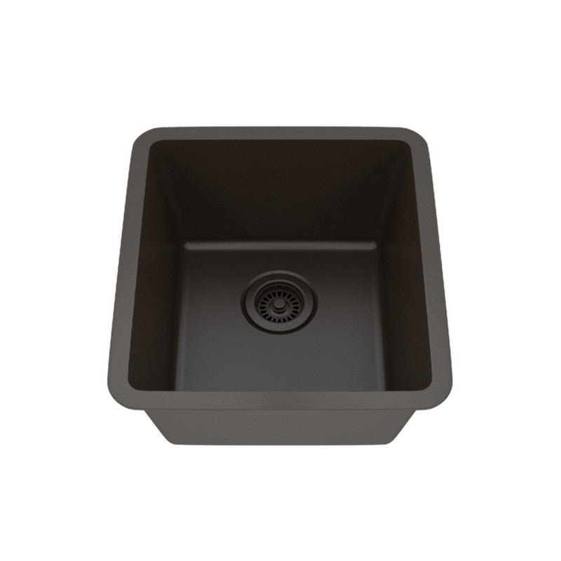 Dakota Sinks GSE-QC1618-BE Builders Elements Series 16 1/2 Inch Quartz Composite Single Bowl Undermount Bar Sink GSE-QC1618-MO Dakota Sinks Mocha