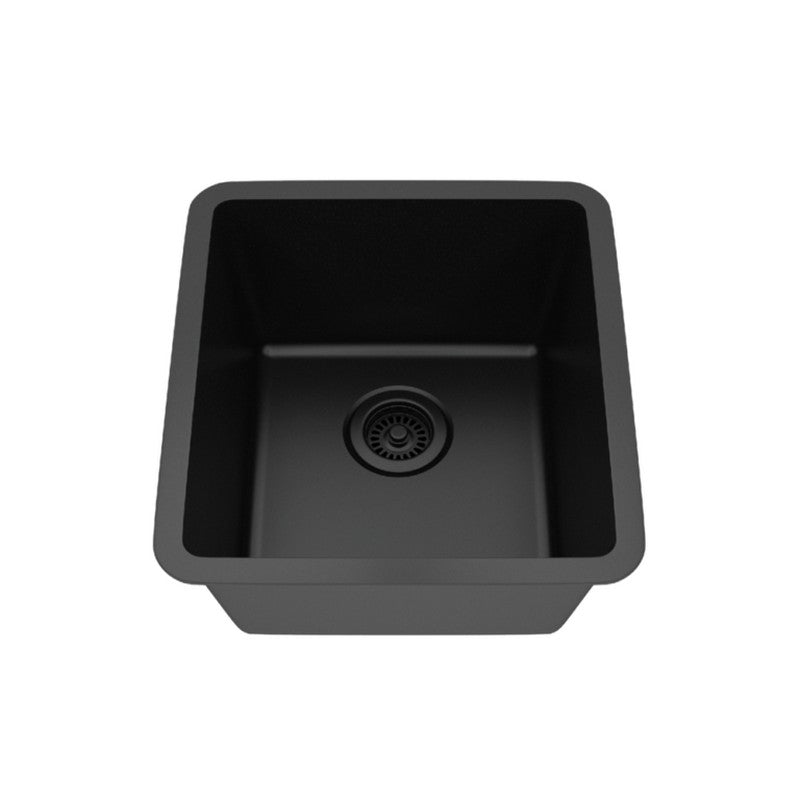 Dakota Sinks GSE-QC1618-BE Builders Elements Series 16 1/2 Inch Quartz Composite Single Bowl Undermount Bar Sink GSE-QC1618-BK Dakota Sinks Black