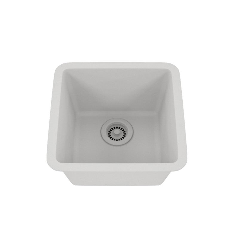 Dakota Sinks GSE-QC1618-BE Builders Elements Series 16 1/2 Inch Quartz Composite Single Bowl Undermount Bar Sink GSE-QC1618-W Dakota Sinks White