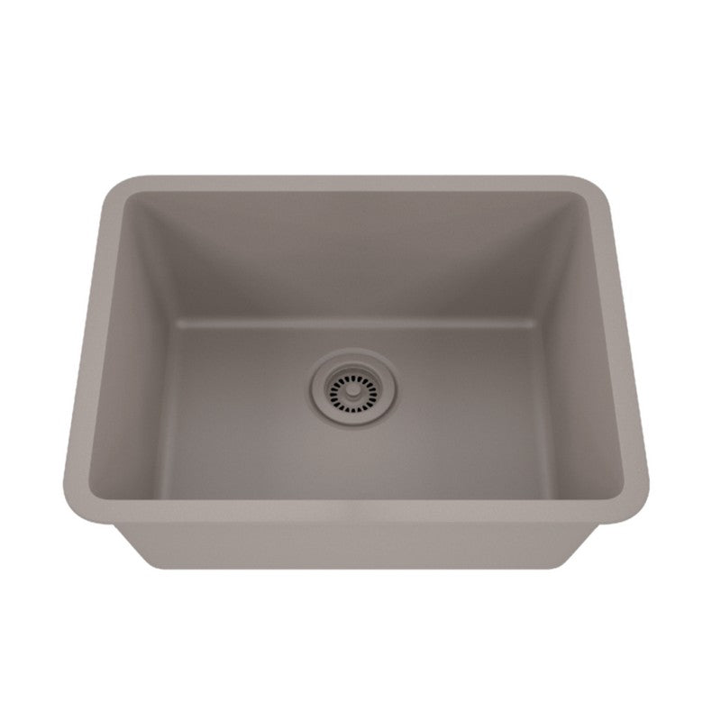 Dakota Sinks GSE-QC2318-BE Builders Elements Series 23 Inch Quartz Composite Single Bowl Undermount Kitchen Sink GSE-QC2318-CO Dakota Sinks Concrete
