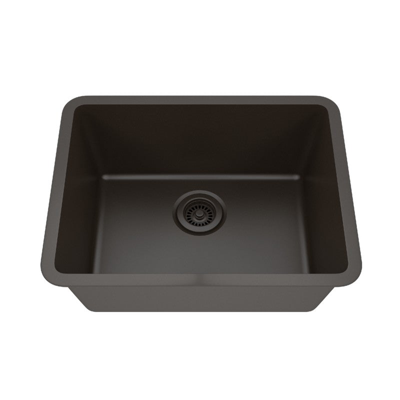 Dakota Sinks GSE-QC2318-BE Builders Elements Series 23 Inch Quartz Composite Single Bowl Undermount Kitchen Sink GSE-QC2318-MO Dakota Sinks Mocha