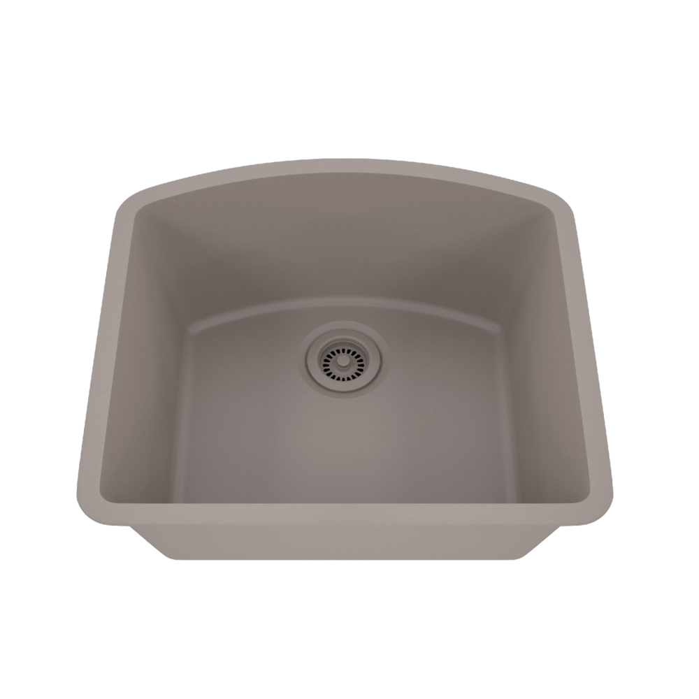 Dakota Sinks GSE-QC2321-BE Builders Elements Series 23 Inch Quartz Composite Single D-Bowl Undermount Kitchen Sink GSE-QC2321-CO Dakota Sinks Concrete
