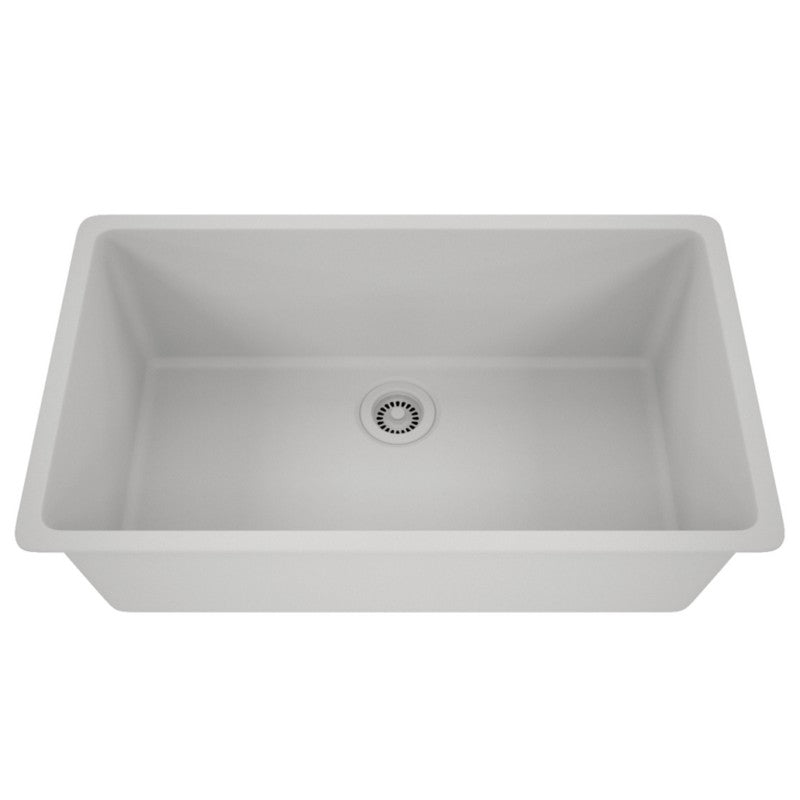 Dakota Sinks GSE-QC3219-BE Builders Elements Series 32 Inch Quartz Composite Single Bowl Undermount Kitchen Sink GSE-QC3219-W Dakota Sinks White