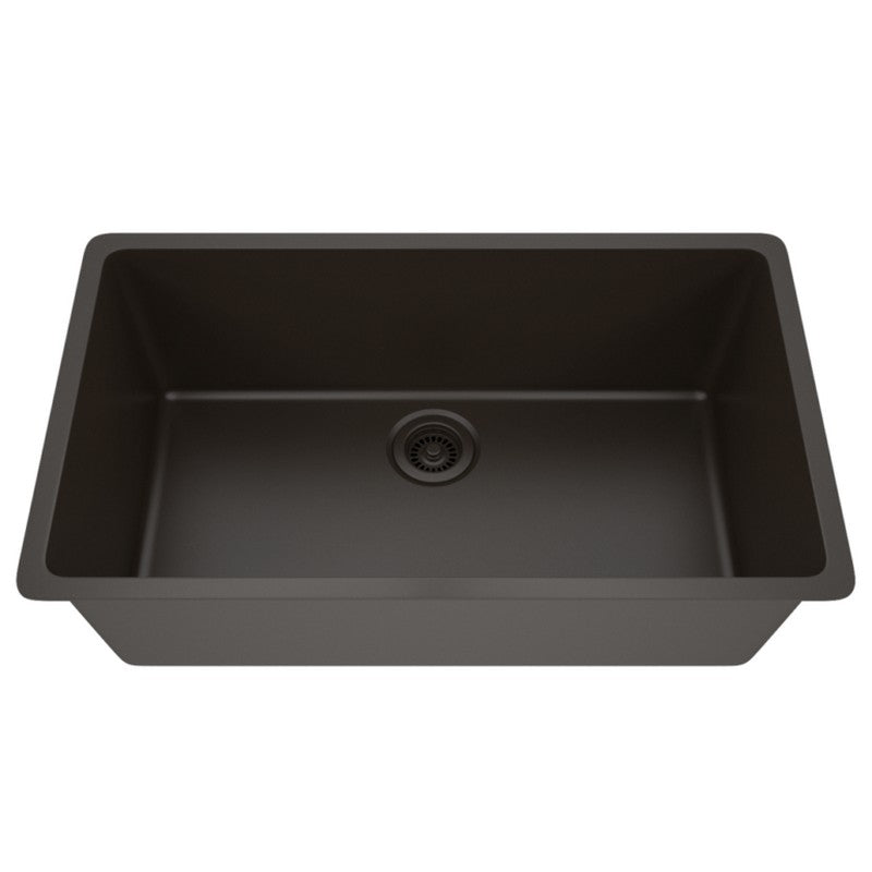 Dakota Sinks GSE-QC3219-BE Builders Elements Series 32 Inch Quartz Composite Single Bowl Undermount Kitchen Sink GSE-QC3219-MO Dakota Sinks Mocha