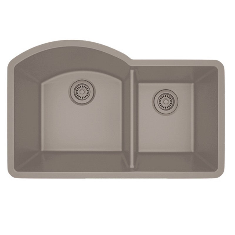 Dakota Sinks GSE-QC7030LD-BE Builders Elements Series 32 Inch Quartz Composite 70/30 Low Divide Double Bowl Undermount Kitchen Sink GSE-QC7030LD-BE Dakota Sinks Beige