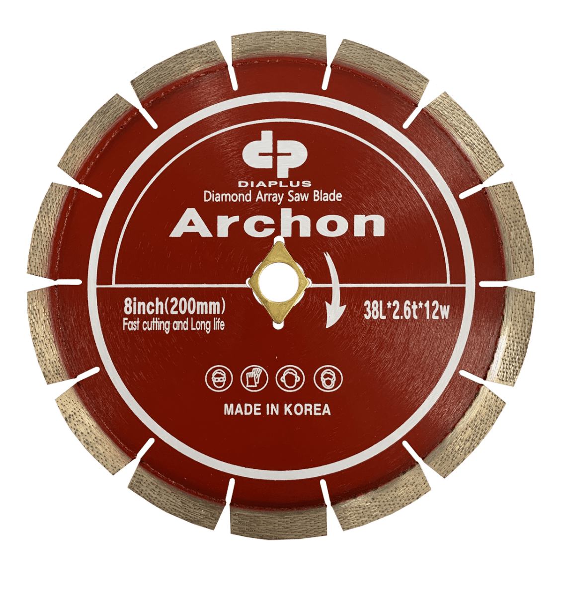 Dia Plus Archon 8" Blade for Blue Ripper Junior Saw - Sale BRS0810R-KO Dia Plus Single Blade with Diamond Knockout