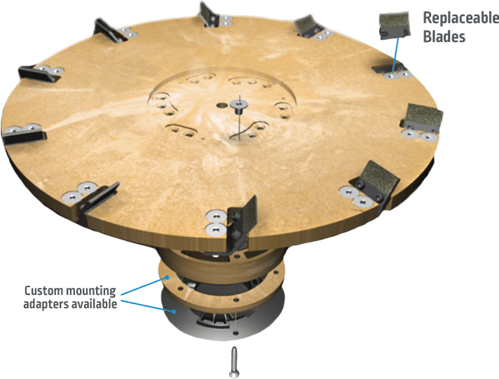 Diamabrush Coating Removal Tool 10 Blade with Clutch Plate and Riser Diamabrush