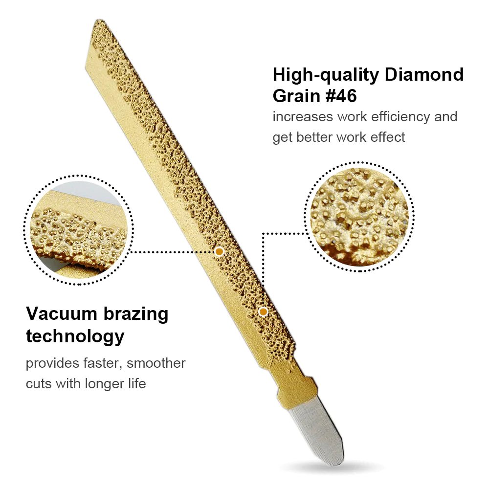 Diamond Jig Saw Blades for Tile Ceramic Brick Granite Marble - 5 Pack Diamond Tool Store