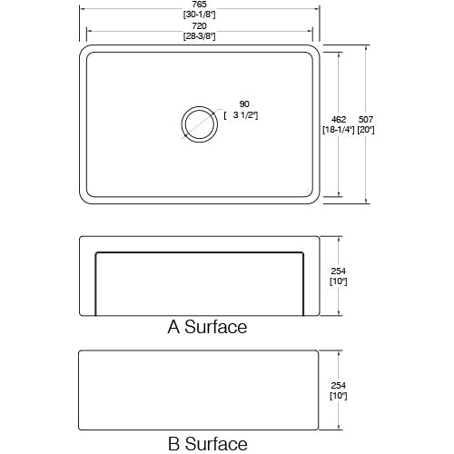 DSE-BGFCA3020 Dakota Signature Fire Clay Apron Front 30″x20” Dakota Sinks