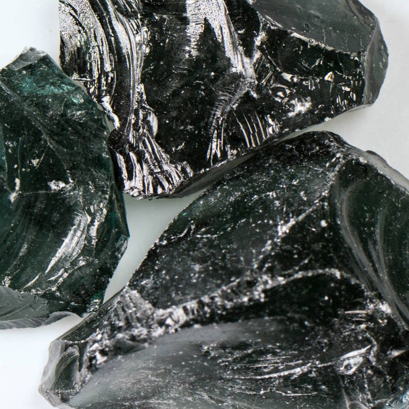 Gray Landscape Glass LGRAYZZL-50 American Specialty Glass 50 Lb. Large (1" - 2")