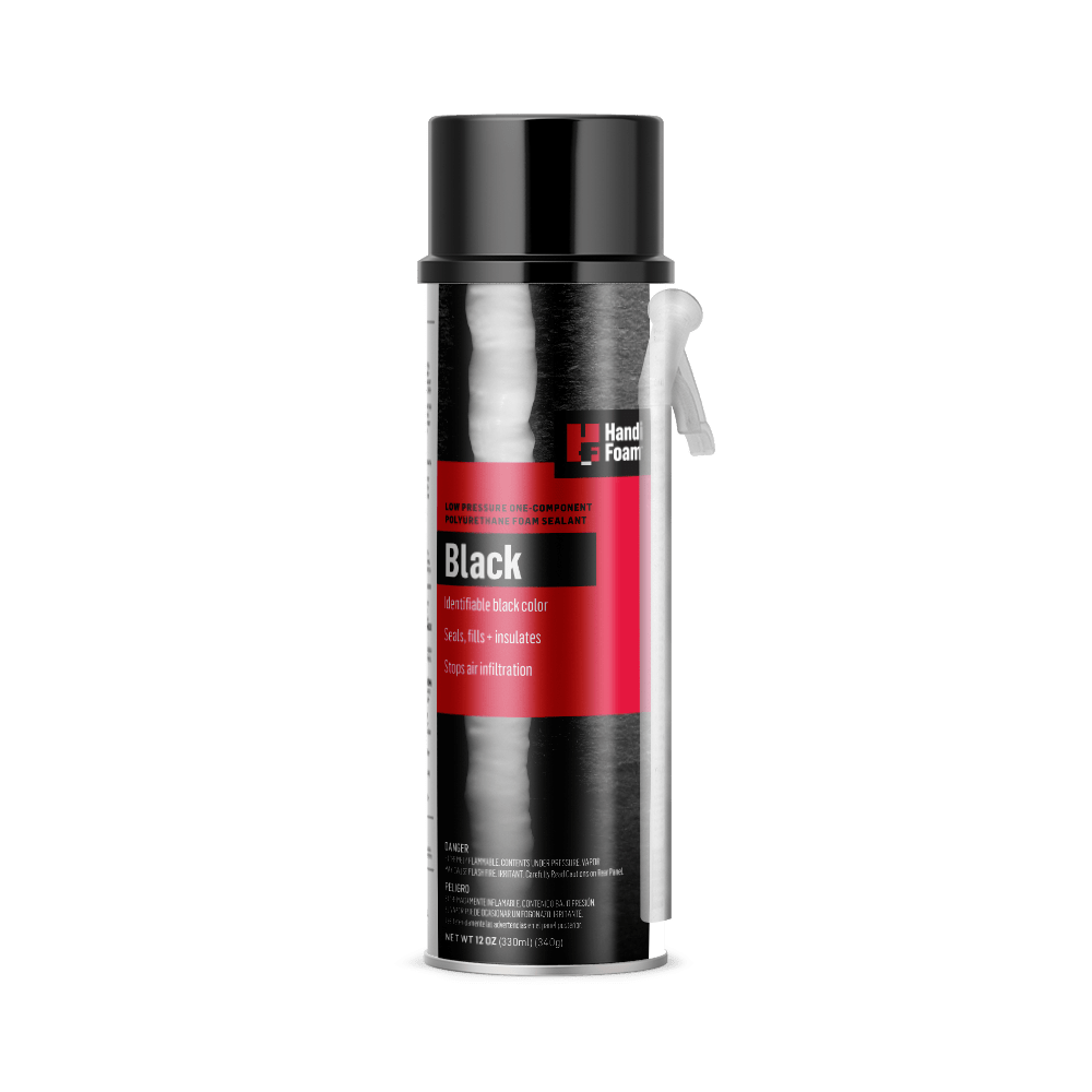 HANDIFOAM BLACK FOAM SEALANT (CASE) P30053 Handifoam Black Straw Foam HC Sealant Case of 12 - 12 oz (340g)