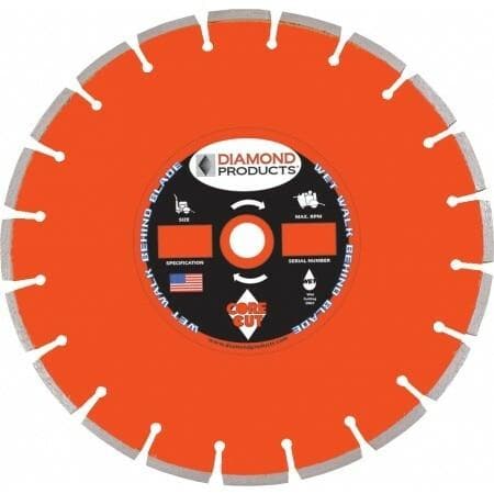 Heavy Duty Orange Cured Concrete Diamond Blades - H 32949 Diamond Products 12" x .125