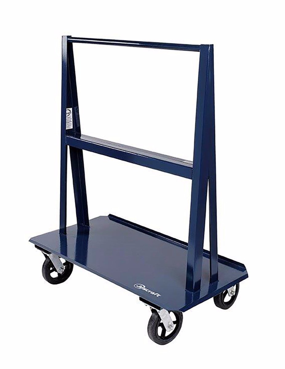 Jescraft Heavy Duty A-Frame Cart with Casters - 48 Inches WA-4824MR8-4S Jescraft 8" Mold-On-Rubber Casters: 4 Swivel