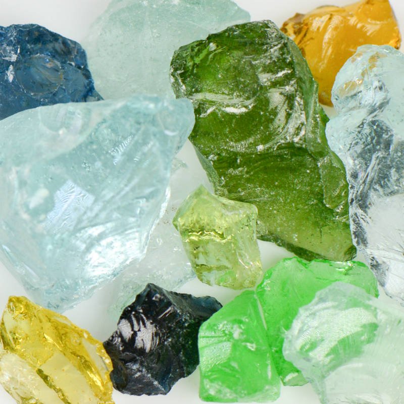 Jewel Mix Landscape Glass LJEWELMM-50 American Specialty Glass 50 Lb. Medium (1/2" - 1")
