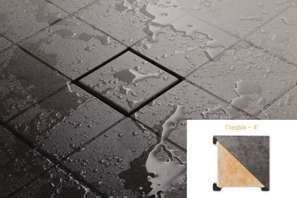 KERDI-DRAIN: Point Drain With Integrated Bonding Flange KD4GRKECS Schluter Tileable Tile