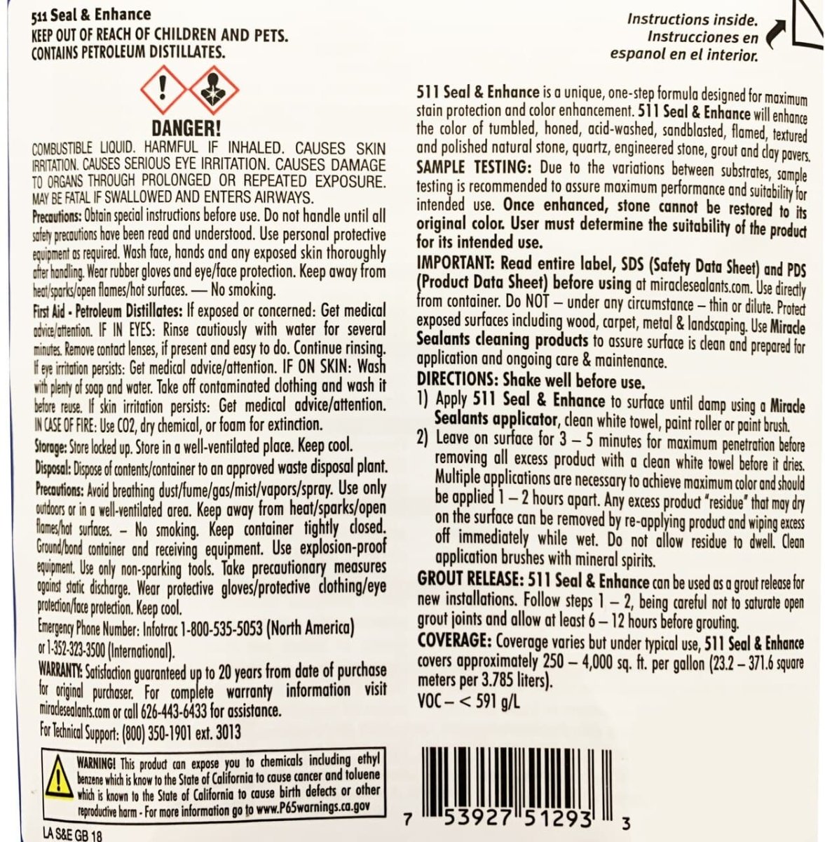 Miracle 511 Seal & Enhance Miracle Sealants