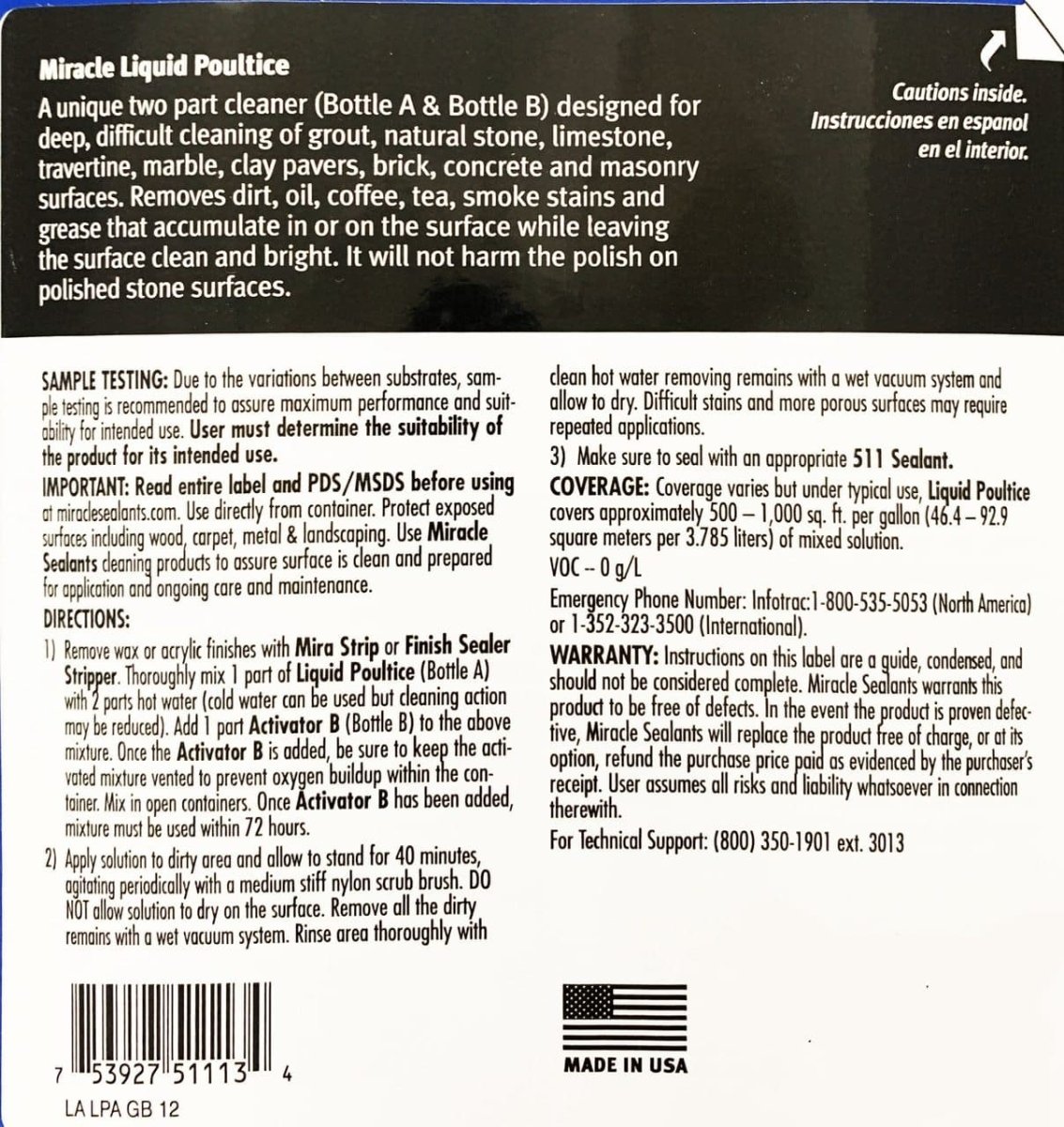 Miracle Liquid Poultice - Part A & B Miracle Sealants