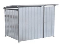 Multi-Duty Storage Buildings MDS-96-DR-HDG Vestil Galvanized Shelter with doors