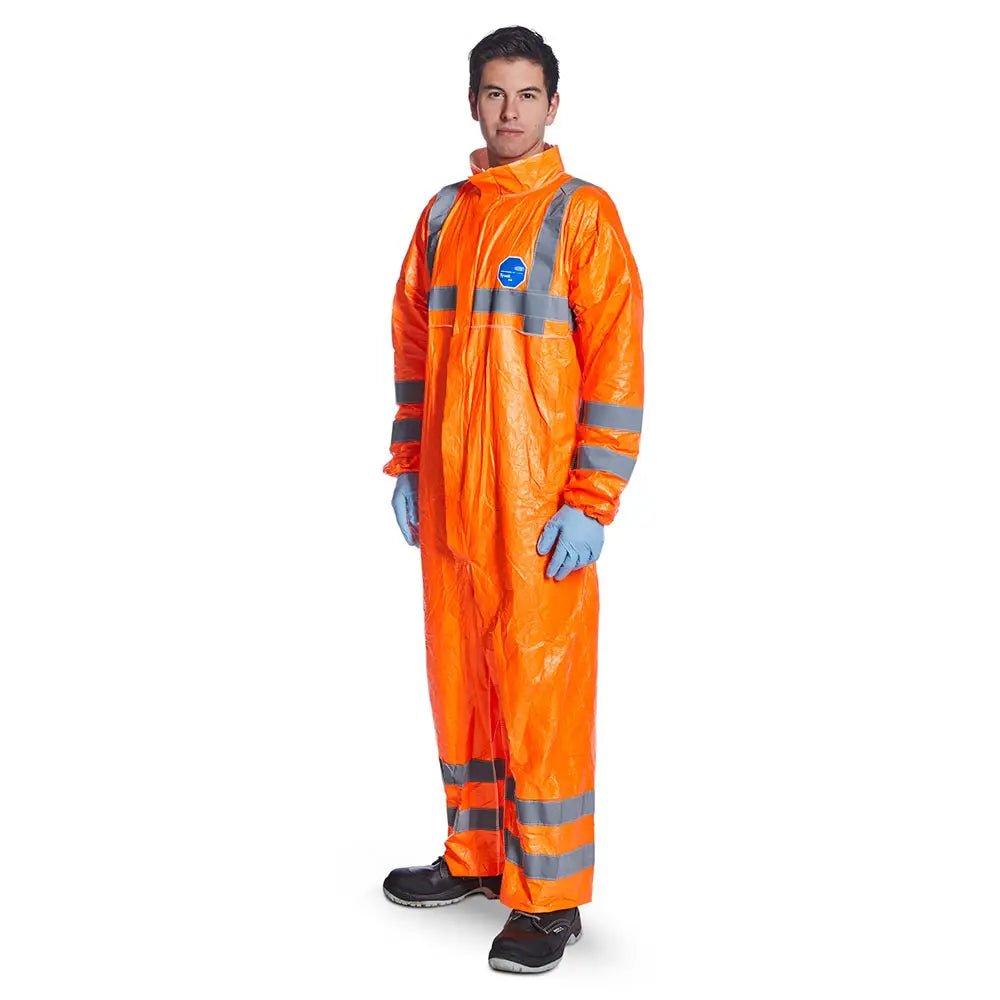 Orange Dupont™ Tyvek® 500 High Visibility Coveralls - 25 PER ORDER Trimaco