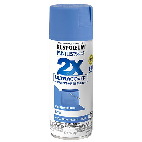 Painter's Touch 2X Ultra Cover Satin Spray Paint - 12oz (6 Count) 334080 Rust-Oleum Wildflower Blue