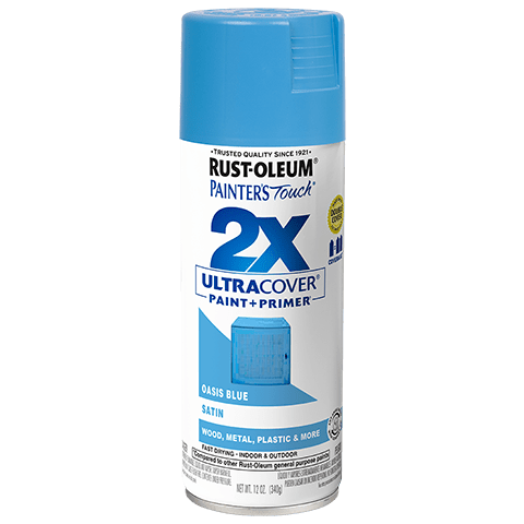 Painter's Touch 2X Ultra Cover Satin Spray Paint - 12oz (6 Count) 334085 Rust-Oleum Oasis Blue