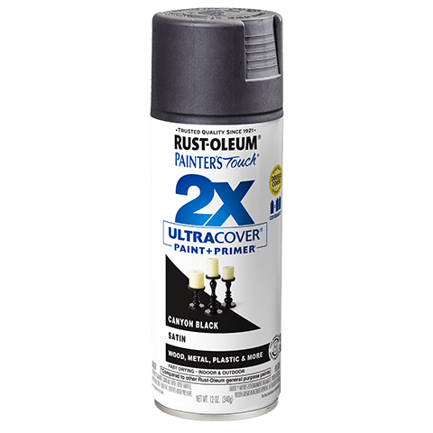 Painter's Touch 2X Ultra Cover Satin Spray Paint - 12oz (6 Count) 346951 Rust-Oleum Canyon Black