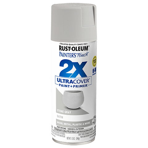 Painter's Touch 2X Ultra Cover Satin Spray Paint - 12oz (6 Count) 334086 Rust-Oleum Stone Gray