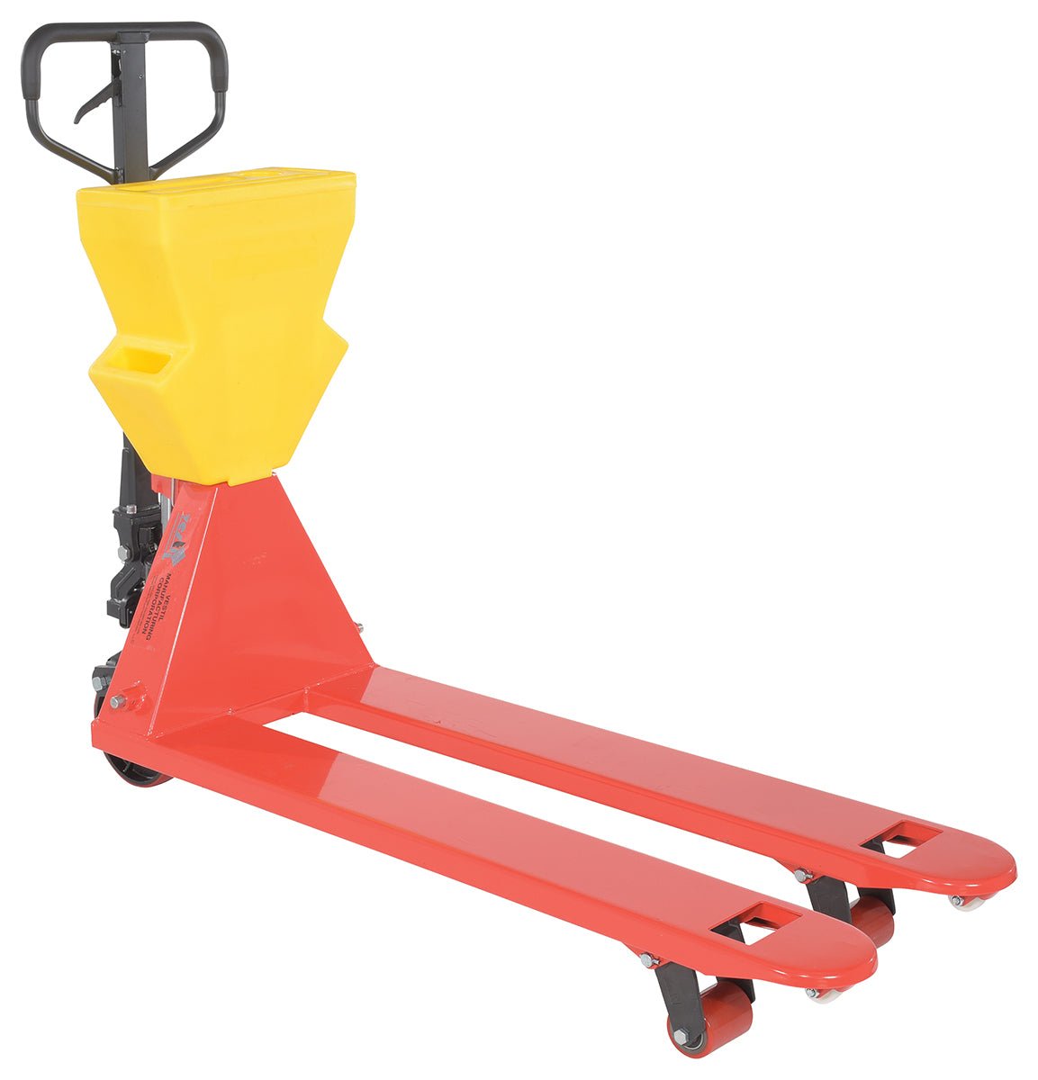 Pallet Trucks with P-CADDY PM5-2748-UP-001 Vestil 61.1875"x27"x48" Red Pallet Truck 27x48 w/ Yellow P-CADDY