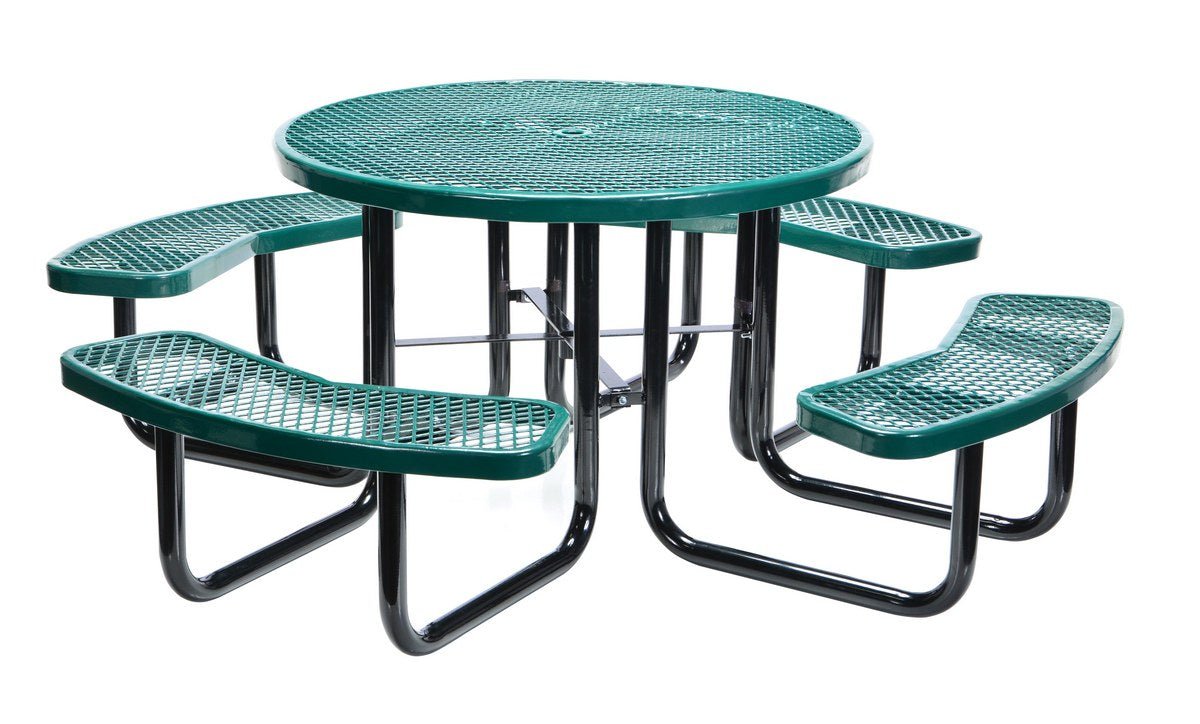 Picnic Tables - Steel Mesh PT-MX-RT-46-GN Vestil Round Picnic Table Green