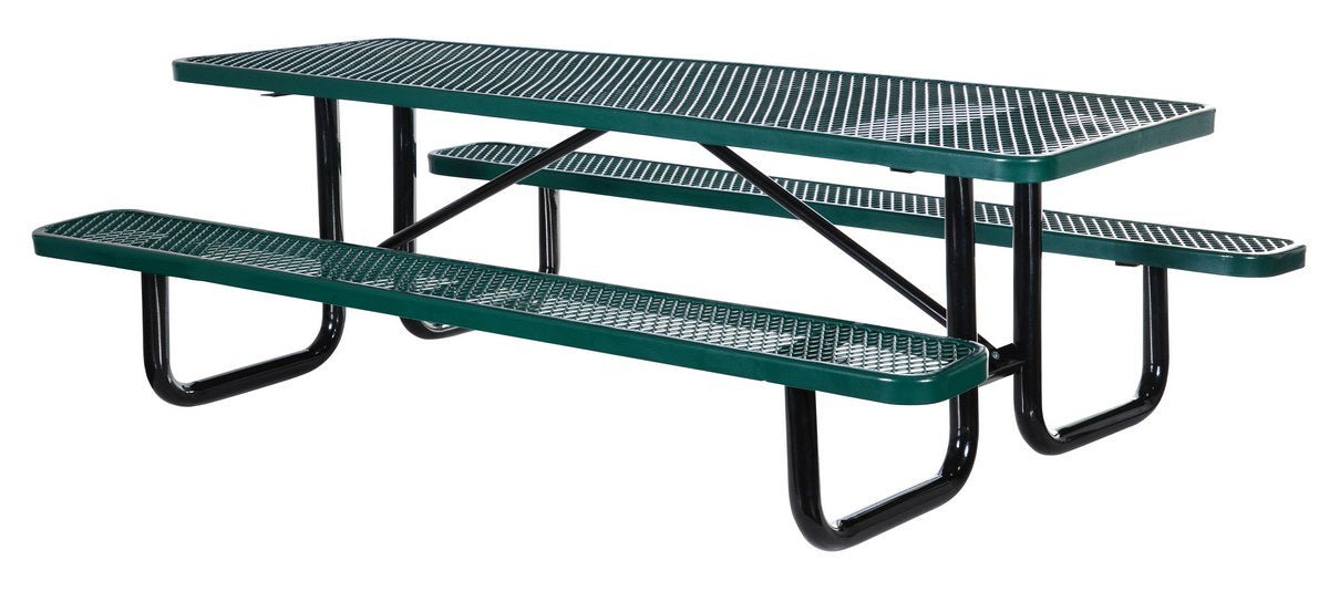 Picnic Tables - Steel Mesh PT-MX-3072-GN Vestil Rectangle Picnic Table - 72' Length Green