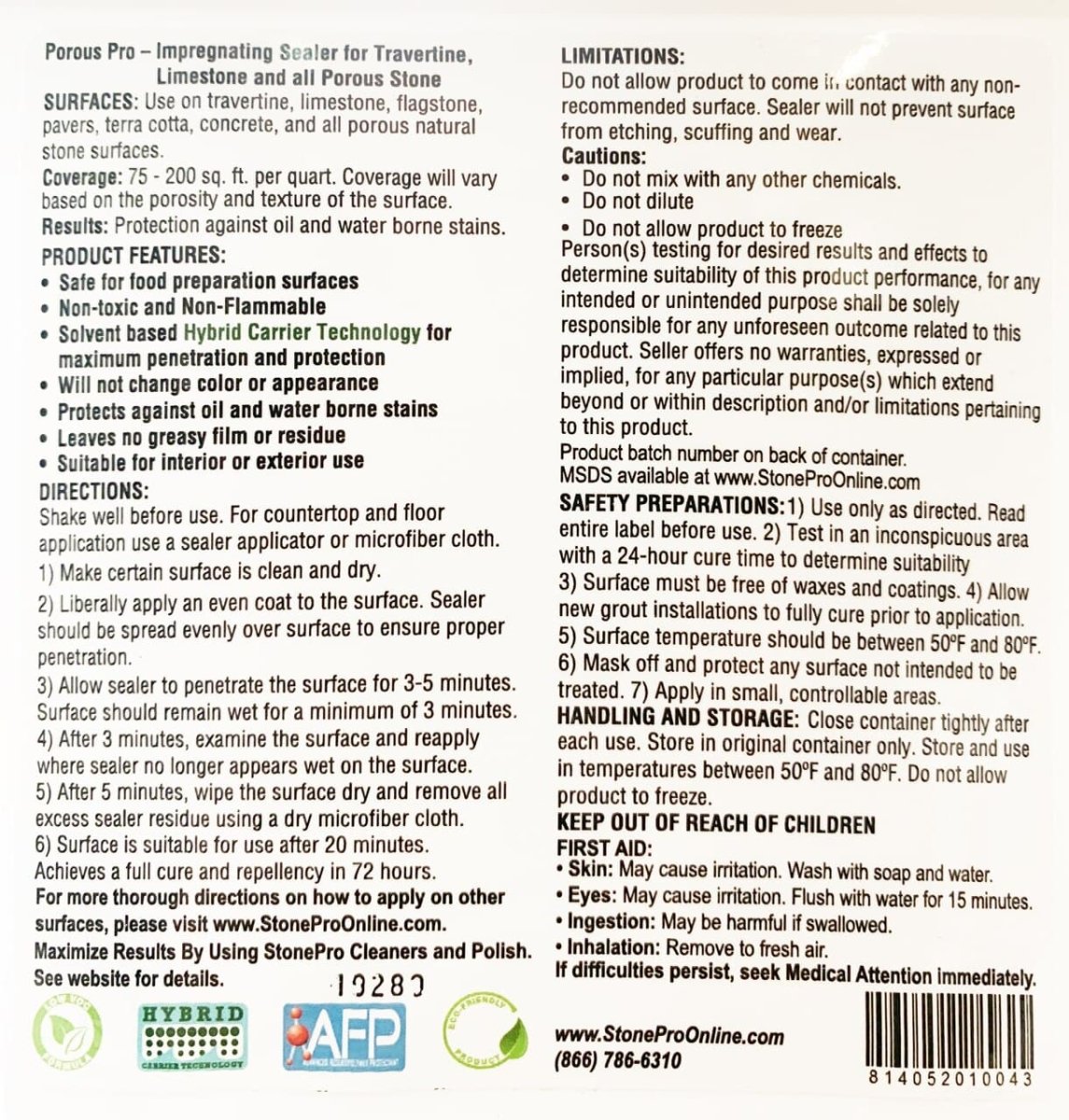 Porous Pro Impregnating Sealer - Sale Stone Pro