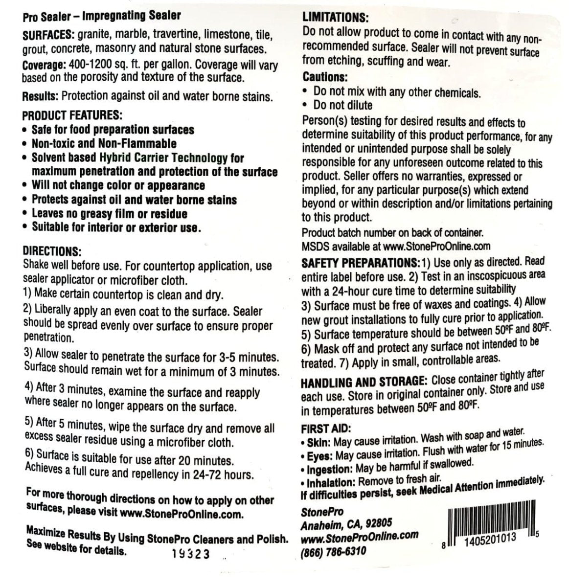 Pro Sealer Impregnating Sealer Stone Pro