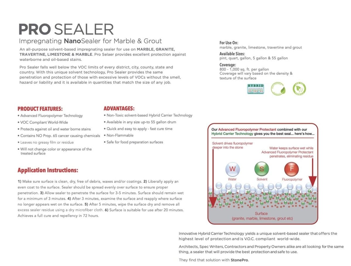 Pro Sealer Impregnating Sealer Stone Pro