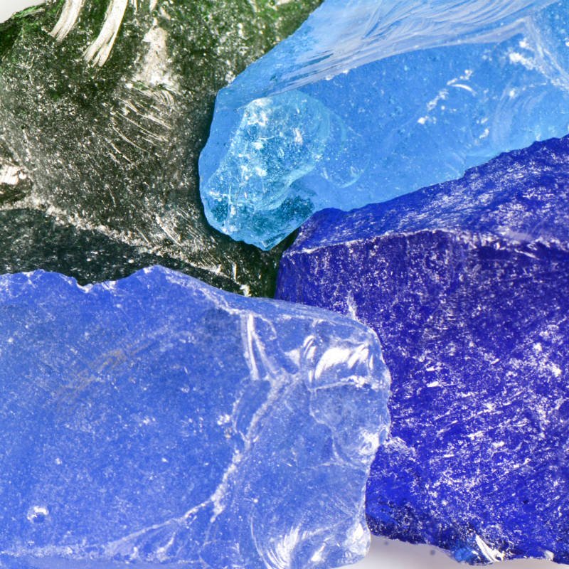 River Mix Landscape Glass LRIVERZL-50 American Specialty Glass 50 Lb. Large (1" - 2")