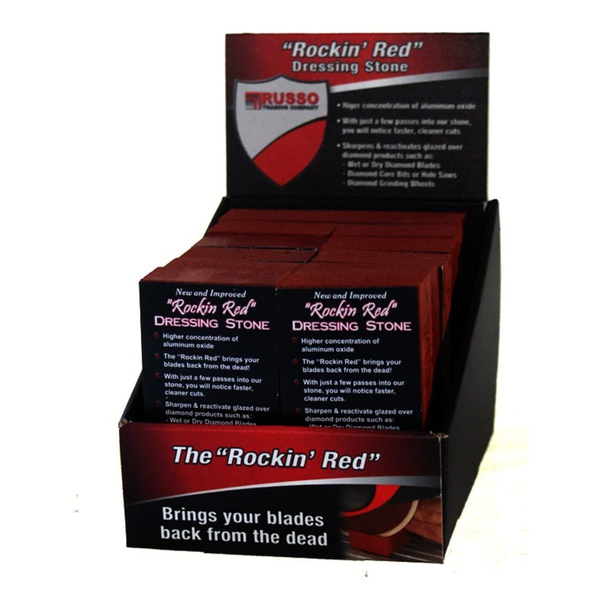 RTC Rockin Red Dressing Stone DSDISPLAY RTC Products Rockin Red Display Case With 10 Dressing Stones