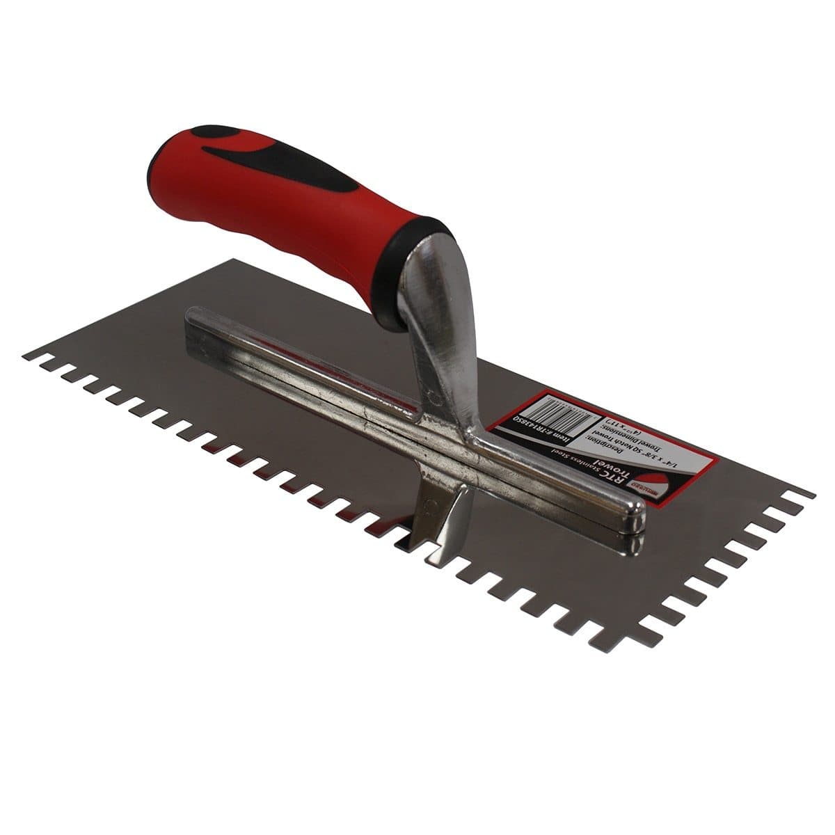 RTC Stainless Steel Tile Trowels (Case of 8) TR1438SQ RTC Products 1/4" x 3/8" Stainless Square Notch