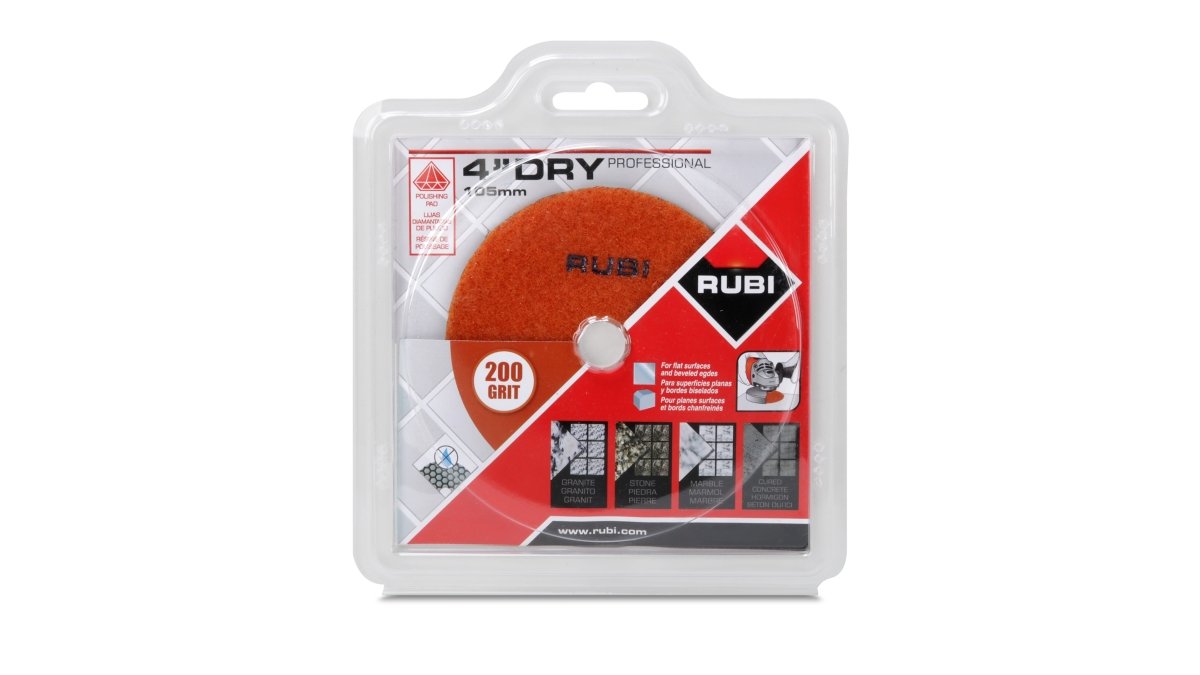 Rubi Dry Polishing Pads 61915 Rubi Tools POLISHING PADS DRY RESINE 4" GR.200