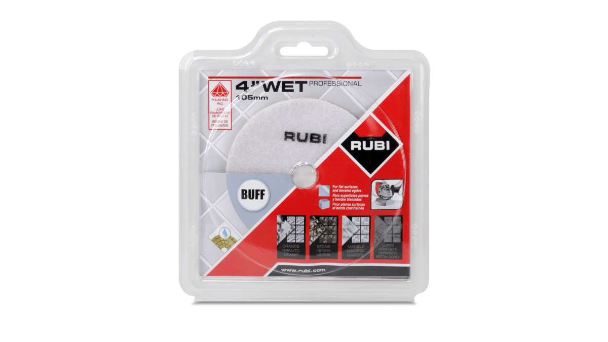 Rubi Wet Polishing Pads 61971 Rubi Tools POLISHING PADS WET RESINE 4" Buff