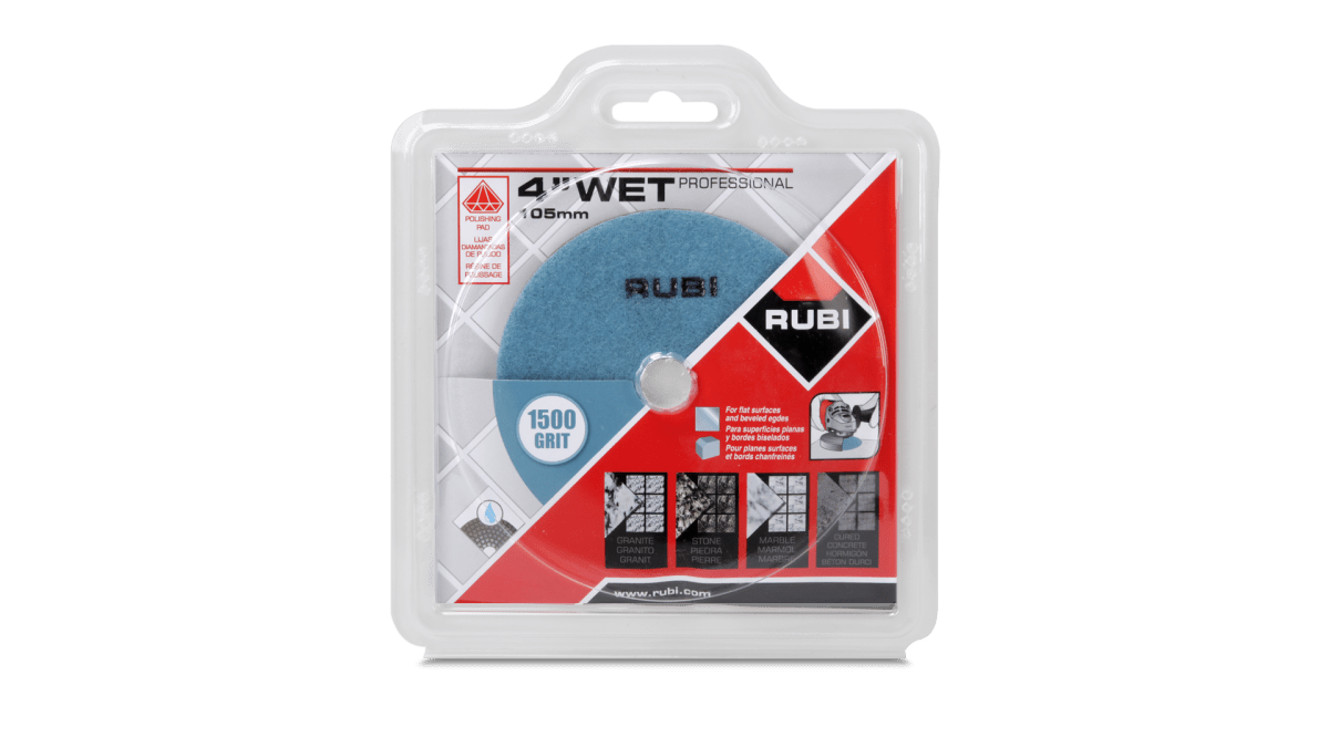 Rubi Wet Polishing Pads 61961 Rubi Tools POLISHING PADS WET RESINE 4" GR.1500