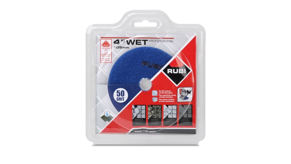 Rubi Wet Polishing Pads 61942 Rubi Tools POLISHING PADS WET RESINE 4" GR.50