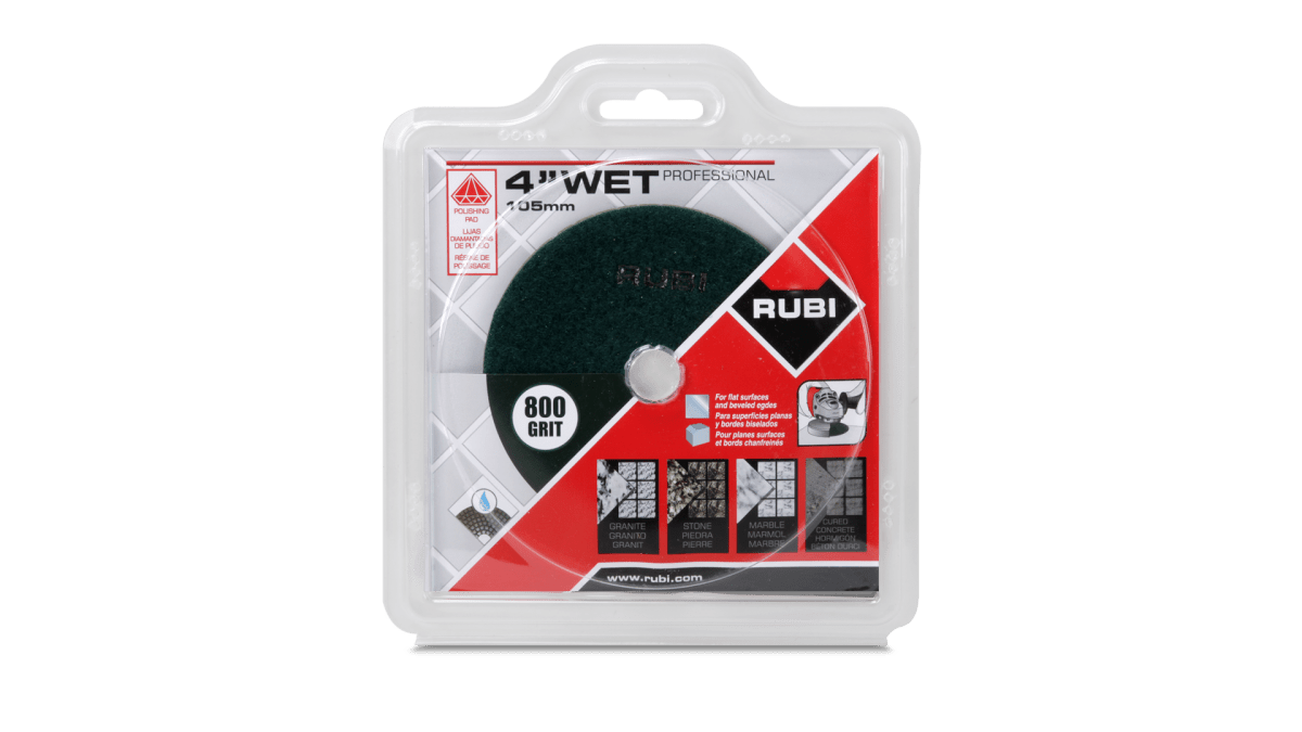 Rubi Wet Polishing Pads 61959 Rubi Tools POLISHING PADS WET RESINE 4" GR.800