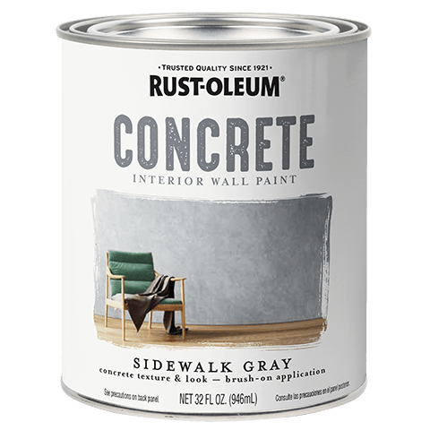 Rust-Oleum Concrete Interior Wall Paint - Quart (2Count) 379908 Rust-Oleum Sidewalk Gray