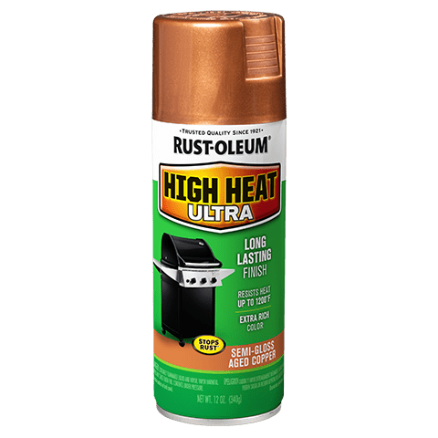 Rust-Oleum High Heat Ultra - 12oz Spray (6 Count) 241232 Rust-Oleum Semi-Gloss Aged Copper