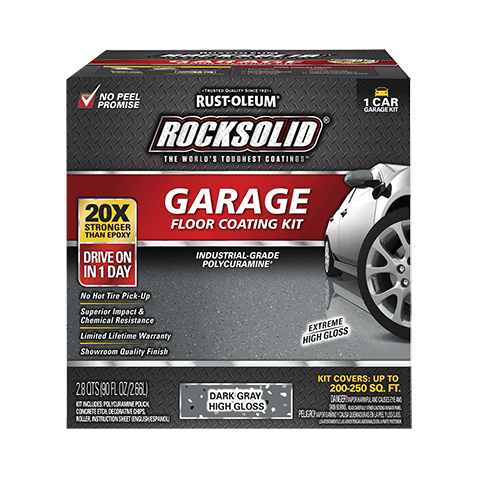 Rust-Oleum Rocksolid Polycuramine® Garage Floor Coating Kit 317284 Rust-Oleum 180 fl. oz. Dark Gray High Gloss