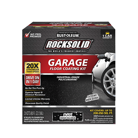 Rust-Oleum Rocksolid Polycuramine® Garage Floor Coating Kit 318712 Rust-Oleum 90 fl. oz. Black High Gloss