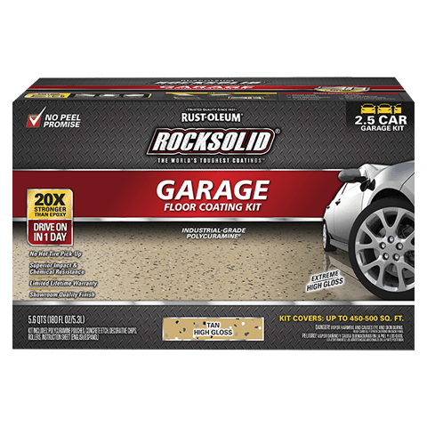 Rust-Oleum Rocksolid Polycuramine® Garage Floor Coating Kit 293515 Rust-Oleum 180 fl. oz. Tan High Gloss