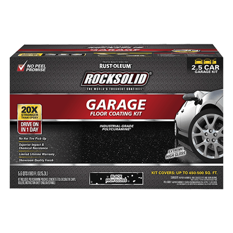 Rust-Oleum Rocksolid Polycuramine® Garage Floor Coating Kit 318697 Rust-Oleum 180 fl. oz. Black High Gloss