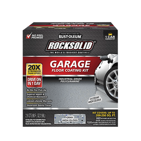 Rust-Oleum Rocksolid Polycuramine® Garage Floor Coating Kit 60003 Rust-Oleum 90 fl. oz. Gray High Gloss