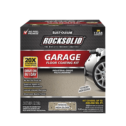 Rust-Oleum Rocksolid Polycuramine® Garage Floor Coating Kit 60009 Rust-Oleum 90 fl. oz. Mocha High Gloss