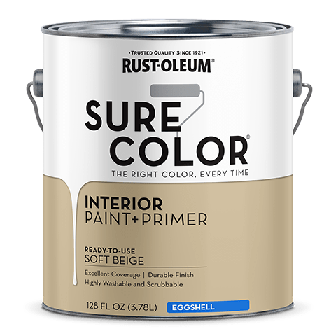 Rust-Oleum Sure Color Wall Paint - Gallon (2 Count) 380222 Rust-Oleum Eggshell Soft Beige